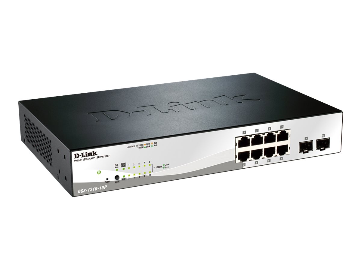 D Link Web Smart Switch Dgs 1210 16 D-Link Web Smart DGS-1210-10P - Switch - managed - 8 x 10/100/1000